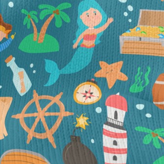 Mermaid Pirate Treasure Stretch Jersey