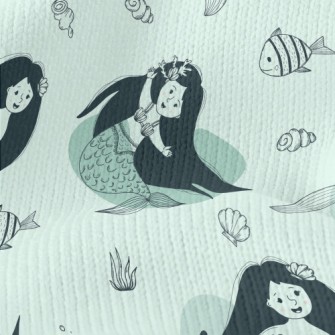 Beautiful Long Hair Mermaid Stretch Jersey