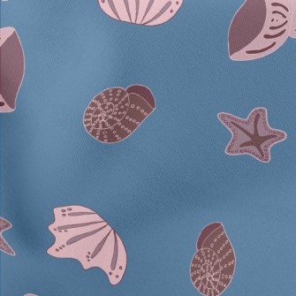 Pink Shell Snails Lightweight Cotton Poplin