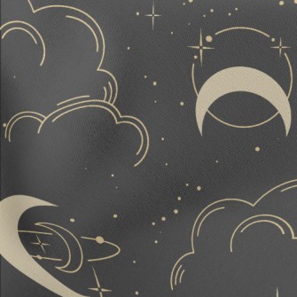 Starry Sky Moon Lightweight Cotton Poplin