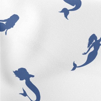 Mermaid Silhouette With Anchor Lightweight Cotton Poplin