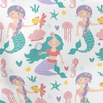 Love Beautiful Mermaid Lightweight Cotton Poplin