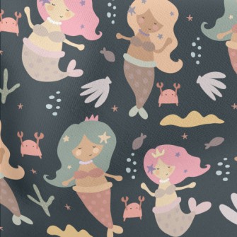 Retro Mermaid Lightweight Cotton Poplin