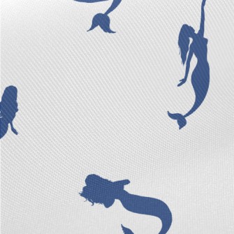 Mermaid Silhouette With Anchor Midweight Cotton Poplin