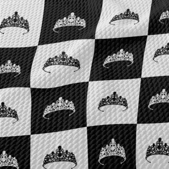 Black And White Plaid Princess Birdseye Piqué
