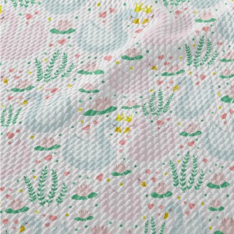 Swan Prince And Princess In Lo Birdseye Piqué