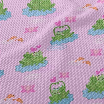 Two Frogs In Love Birdseye Piqué