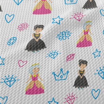 Hand Drawn Pattern Princess Birdseye Piqué