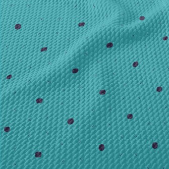 Blue Polka Dot Pattern Birdseye Piqué