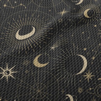 Mysterious Night Sky Pattern Birdseye Piqué