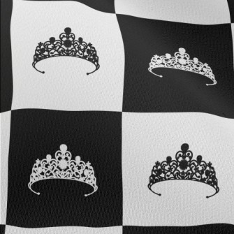 Black And White Plaid Princess Chiffon