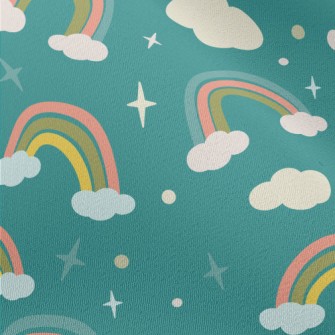 Cartoon Clouds Rainbow Chiffon