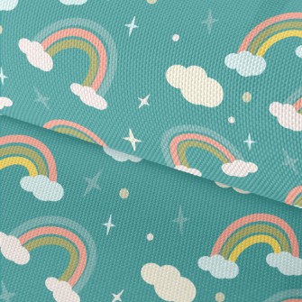 Cartoon Clouds Rainbow Waterproof Oxford