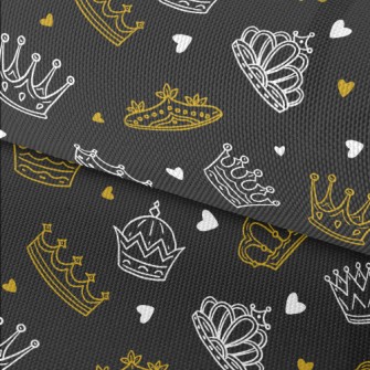 Hand Drawn Various Crowns Waterproof Oxford