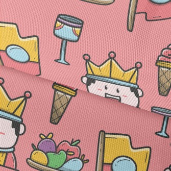 Hand Drawn Cartoon King Waterproof Oxford
