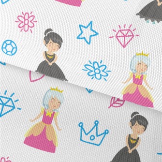 Hand Drawn Pattern Princess Waterproof Oxford