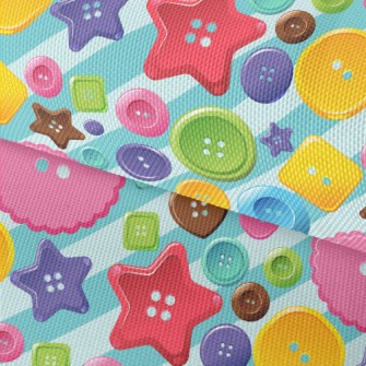 Cute Colorful Buttons Waterproof Oxford