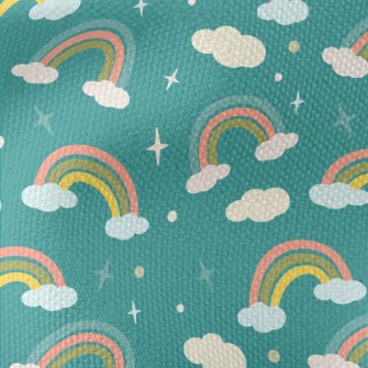Cartoon Clouds Rainbow Waterproof Canvas