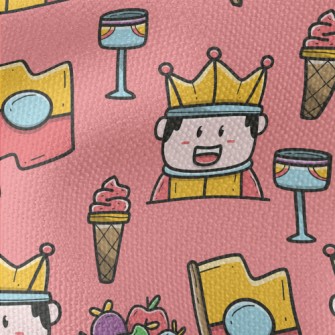 Hand Drawn Cartoon King Waterproof Canvas