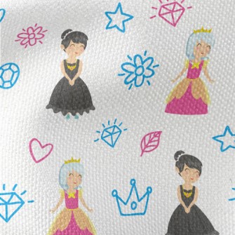 Hand Drawn Pattern Princess Waterproof Canvas