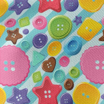 Cute Colorful Buttons Waterproof Canvas