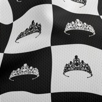 Black And White Plaid Princess Athletic Mesh Flat Back
