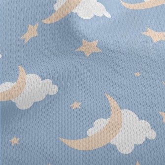 Light Blue Night Sky Athletic Mesh Flat Back