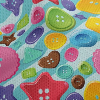 Cute Colorful Buttons Athletic Mesh Flat Back