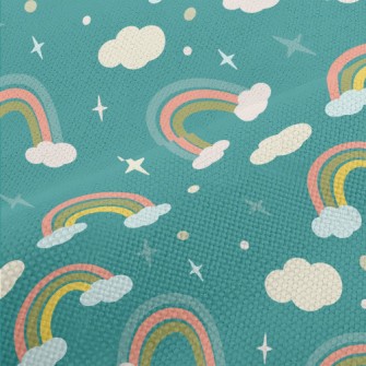 Cartoon Clouds Rainbow Performance Linen