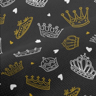 Hand Drawn Various Crowns Performance Linen