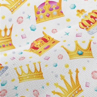 Cartoon Crown With Jewels Performance Linen