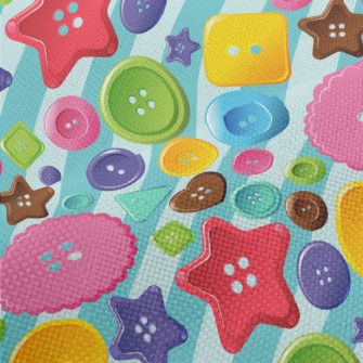 Cute Colorful Buttons Performance Linen