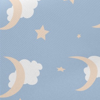 Light Blue Night Sky Twill