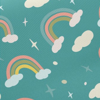 Cartoon Clouds Rainbow Twill