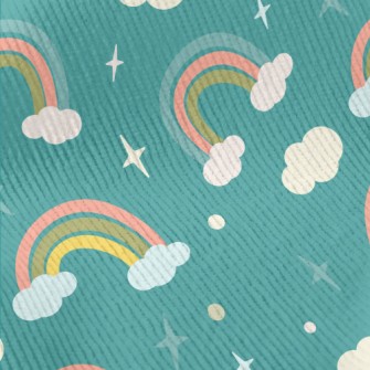Cartoon Clouds Rainbow Standard Corduroy
