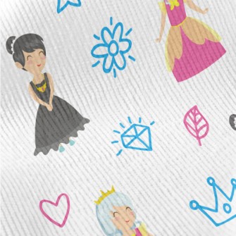Hand Drawn Pattern Princess Standard Corduroy