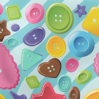 Cute Colorful Buttons Stretch Ponte