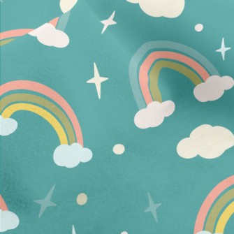 Cartoon Clouds Rainbow Micro Fleece