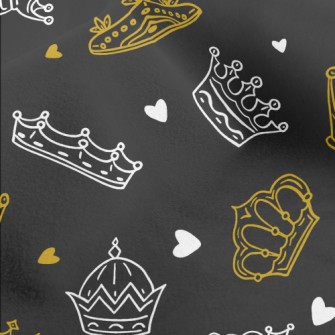 Hand Drawn Various Crowns Micro Fleece