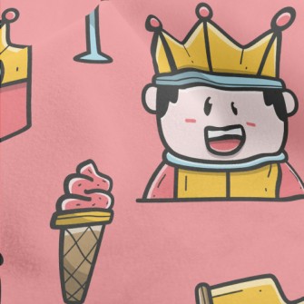 Hand Drawn Cartoon King Micro Fleece