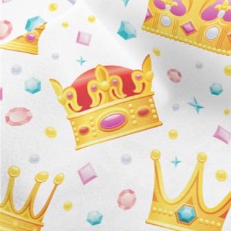 Cartoon Crown With Jewels Micro Fleece