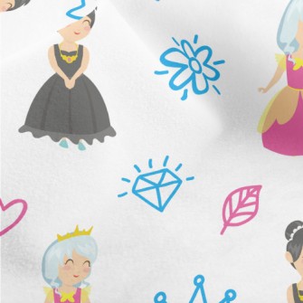 Hand Drawn Pattern Princess Micro Fleece