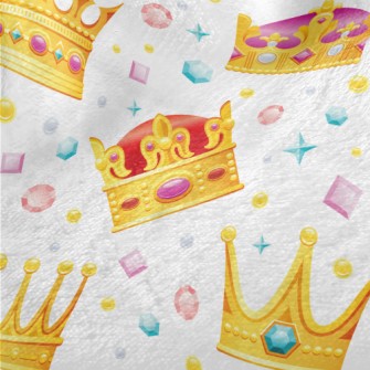 Cartoon Crown With Jewels Minky