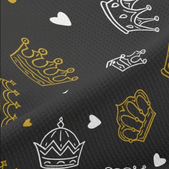 Hand Drawn Various Crowns Piqué