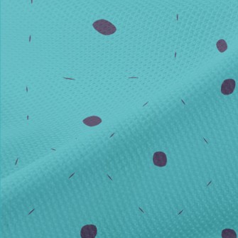 Blue Polka Dot Pattern Piqué