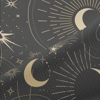 Mysterious Night Sky Pattern Piqué