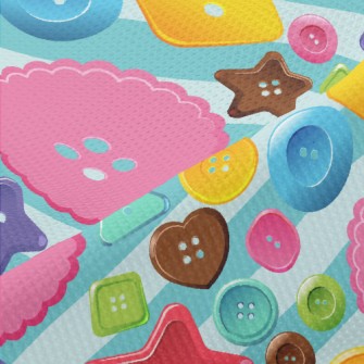 Cute Colorful Buttons Piqué