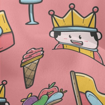 Hand Drawn Cartoon King Lightweight Performance Linen