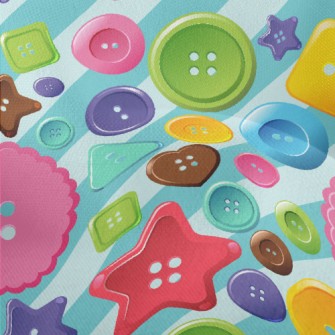 Cute Colorful Buttons Lightweight Performance Linen