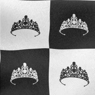 Black And White Plaid Princess Jersey Backed Fleece